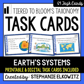 Preview of Earth's Systems Task Cards | Printable & Digital