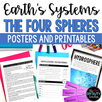 Preview of Earth's Systems The Four Spheres Reading Passage, Posters, Activities