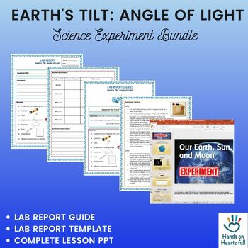 Preview of Earth's Tilt: Angle of Light Experiment BUNDLE: PPT +Guide +Lab Report Template