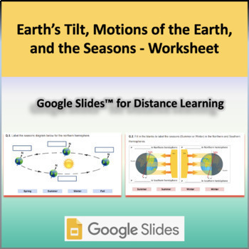 Preview of Earth’s Tilt, Motions of the Earth, and the Seasons - Worksheet, Google Slides™