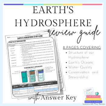Preview of Earth's Water and Hydrosphere - Study Guide Review with Answer Key