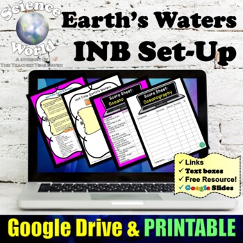 Preview of Earth's Waters Notebook Digital Set-up | Google Slides | Science Unit