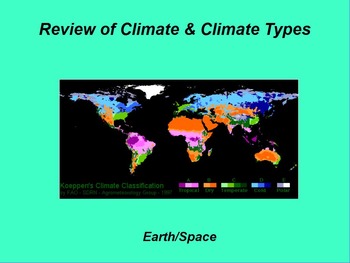 Preview of Earth/Space ActivInspire Review Lesson I and II "Climate and Climate Types"