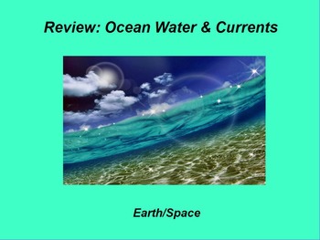 Preview of Earth/Space ActivInspire Review Lesson I and II "Ocean Water and Currents"