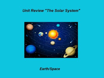 Preview of Earth/Space ActivInspire Unit Assessment Review "The Solar System"