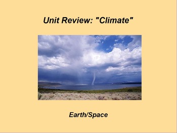 Preview of Earth/Space ActivInspire Unit VI Assessment Review "Climate"