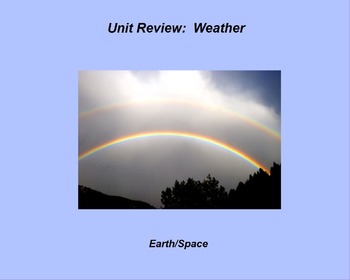 Preview of Earth/Space ActivInspire Unit X Assessment Review "Weather"
