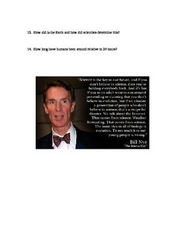 Earth Space Video Worksheet Bill Nye Earth Sciences