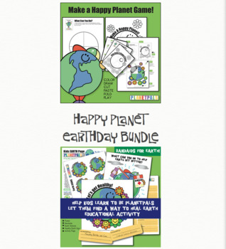Preview of Earthday Everyday Help Earth Be A Happy Planet Craft Activity Bundle