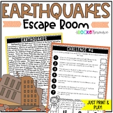 Earthquake Reading Passage Escape Room | Natural Disasters