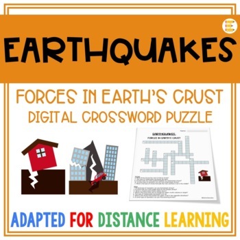 Earthquake Faults Activity Digital Crossword Puzzle by E is for Education