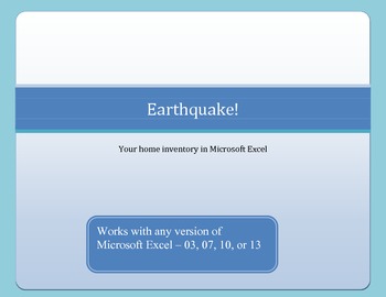 Preview of Earthquake Inventory List with Microsoft Excel (works with any version)