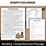 Earthquake Reading Comprehension Passage and Questions | P