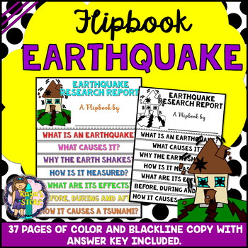 Preview of Earthquake Research Flipbook (Earth Science, Geography, Report Flip book)