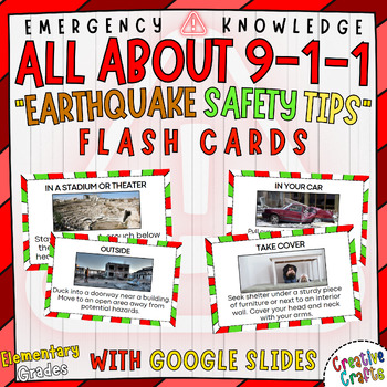 Preview of Earthquake Safety Tips Emergency Guide Flashcards Printable & Digital Resources