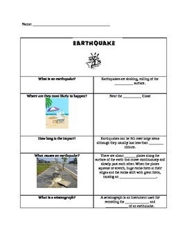 Preview of Earthquake Study Guide