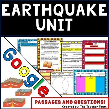 Preview of Earthquake Unit | Passages & Questions | Google Classroom | Google Slides