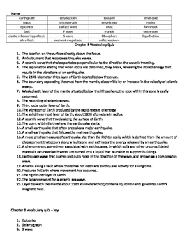 Earthquake Vocabulary Worksheet Answer Key - Japan Earthquake A Video