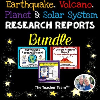 Preview of Earthquakes and Volcanoes | Planets and Solar System | Research Report Bundle