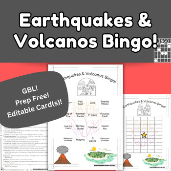 Preview of Earthquake & Volcano's Vocabulary Bingo!