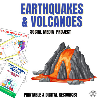Preview of Earthquake & Volcanoes Social Media Project with Digital Resources, Grades 3-12