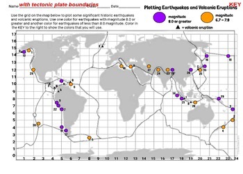 mapping earthquakes and volcanoes worksheet        <h3 class=