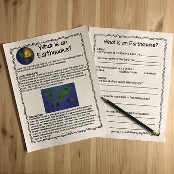 pdf worksheets literacy grade 1 Teachers  by Pay Montessorikiwi  Earthquake plans Lesson