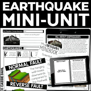 Preview of Earthquakes Activities and Worksheets including Earthquake Lab - Print & Digital