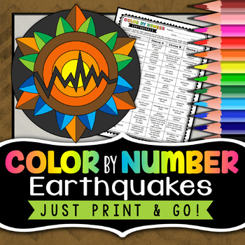 earthquakes color by number earth science color by number by morpho