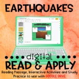Earthquakes DIGITAL Read and Apply + Quiz
