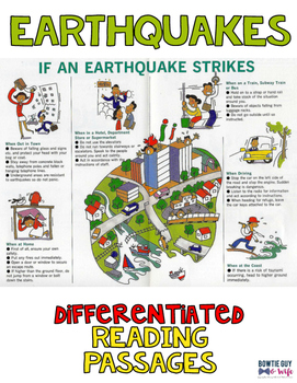 Preview of Earthquakes Differentiated Nonfiction Reading Passages