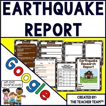 Preview of Earthquakes | Earthquakes Research Report | Google Classroom | Google Slides