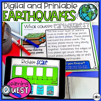 Preview of Earthquakes Lesson Plans - Digital & Print Earth Science Earthquake Activities