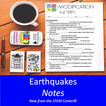 Preview of Earthquakes NOTES for 504 & IEP's