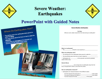 Preview of Earthquakes - PowerPoint & Guided Notes