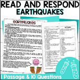 Earthquakes Reading Passage Comprehension & Quiz | Science