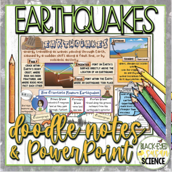 Preview of Earthquakes Doodle Notes & Quiz + PowerPoint
