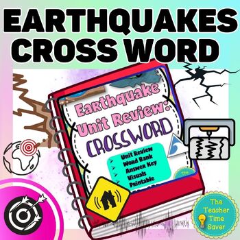 Preview of Earthquakes Unit Crossword Puzzle Science Worksheet - Vocabulary Words