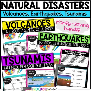 Preview of Earthquakes and Volcanoes | Tsunami Worksheets | Natural Disasters Worksheets