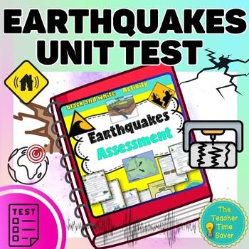 Preview of Earthquakes and Seismic Waves Editable Science Test Assessment