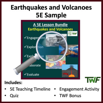 Preview of Earthquakes and Volcanoes -5E Bundle- Teaching Timeline and Additional Resources