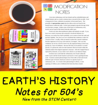 Preview of Earth History: Superposition & Paleontology Notes Modifications 504 IEP