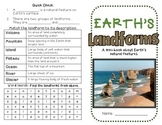 Earth's Landforms: Land and Water Features minibook, Bingo