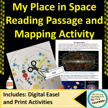 Preview of Earths Place in the Universe Worksheet, Article and Modelling Activity