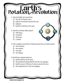Earth's Rotation and Revolution Quiz
