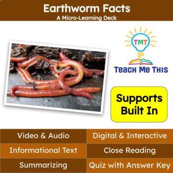 Preview of Earthworms Informational Text Reading Passage and Activities