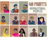Earthy Inspirational People (set of 40) Posters, Inclusive