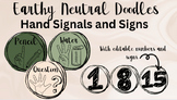 Earthy Neutral Notebook Doodle-Hand signals and number signs