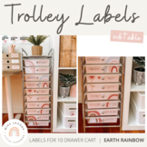 Earthy Rainbow 10 Drawer Cart Labels | Editable