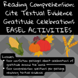 Easel Activity- Citing Textual Evidence: Thanksgiving Arou